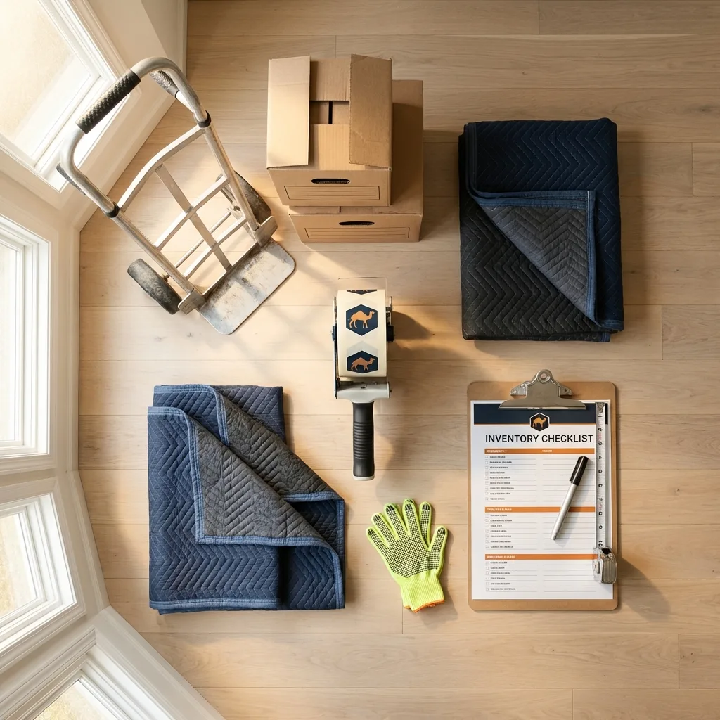 Professional moving supplies and packing materials layout for Miami Gardens residential relocations